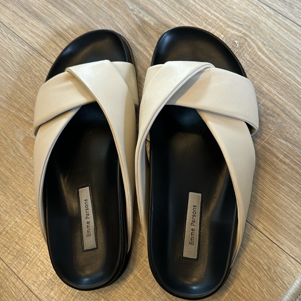 Net a porter Emme Parsons leather slides